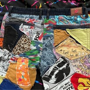 Cool patchwork jeans, good quality, runs small